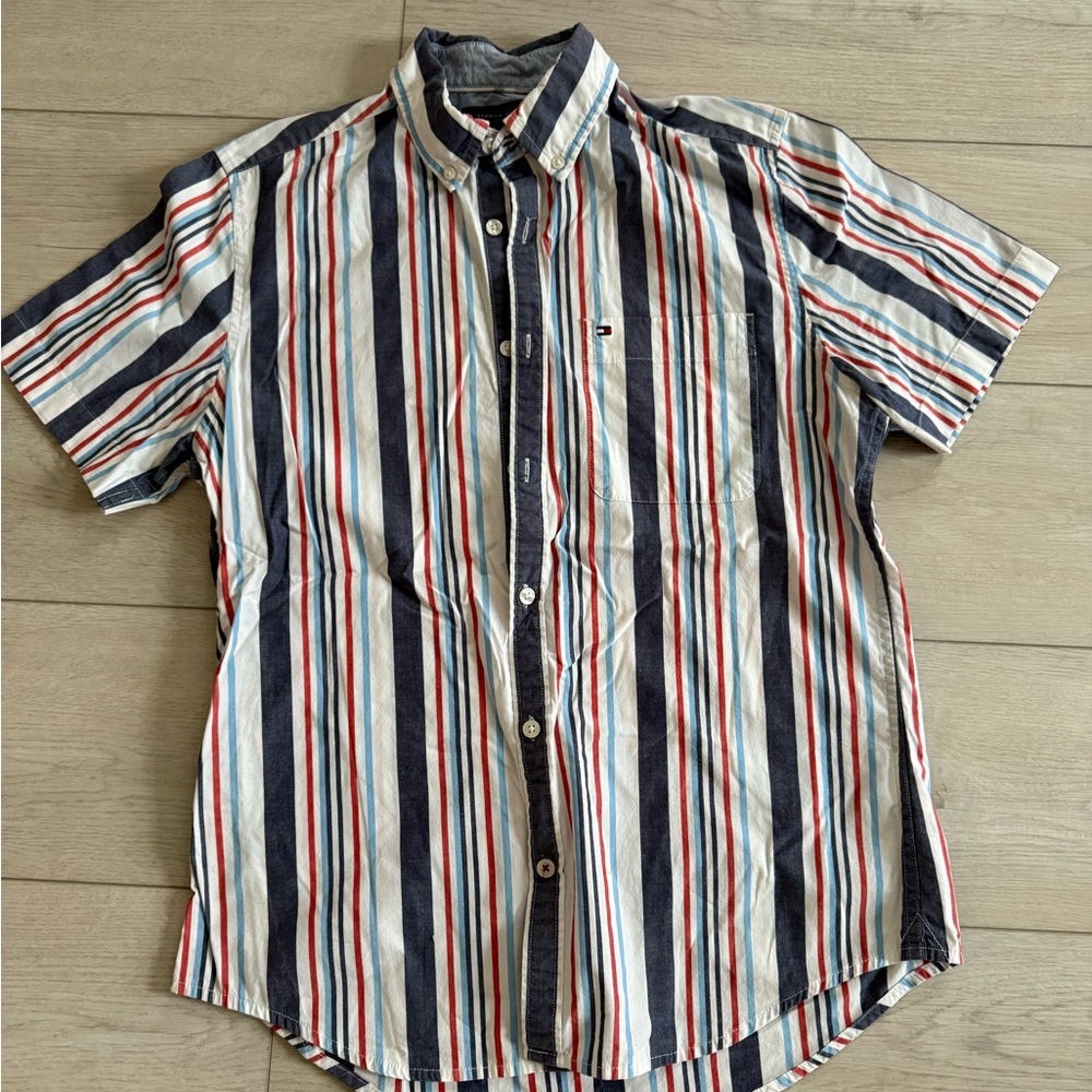 Tommy Hilfiger Men's Striped Short Sleeve Polo